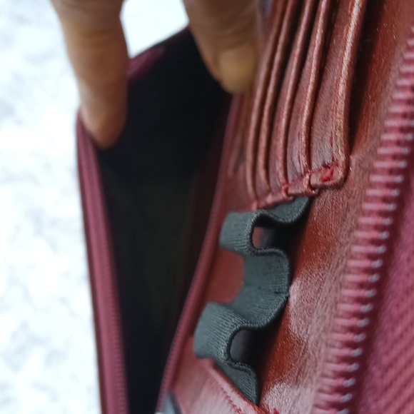 Foray Maroon Faux Leather Briefcase Planner Binder Bag Multi-Pocket Organizer . - Picture 7 of 16